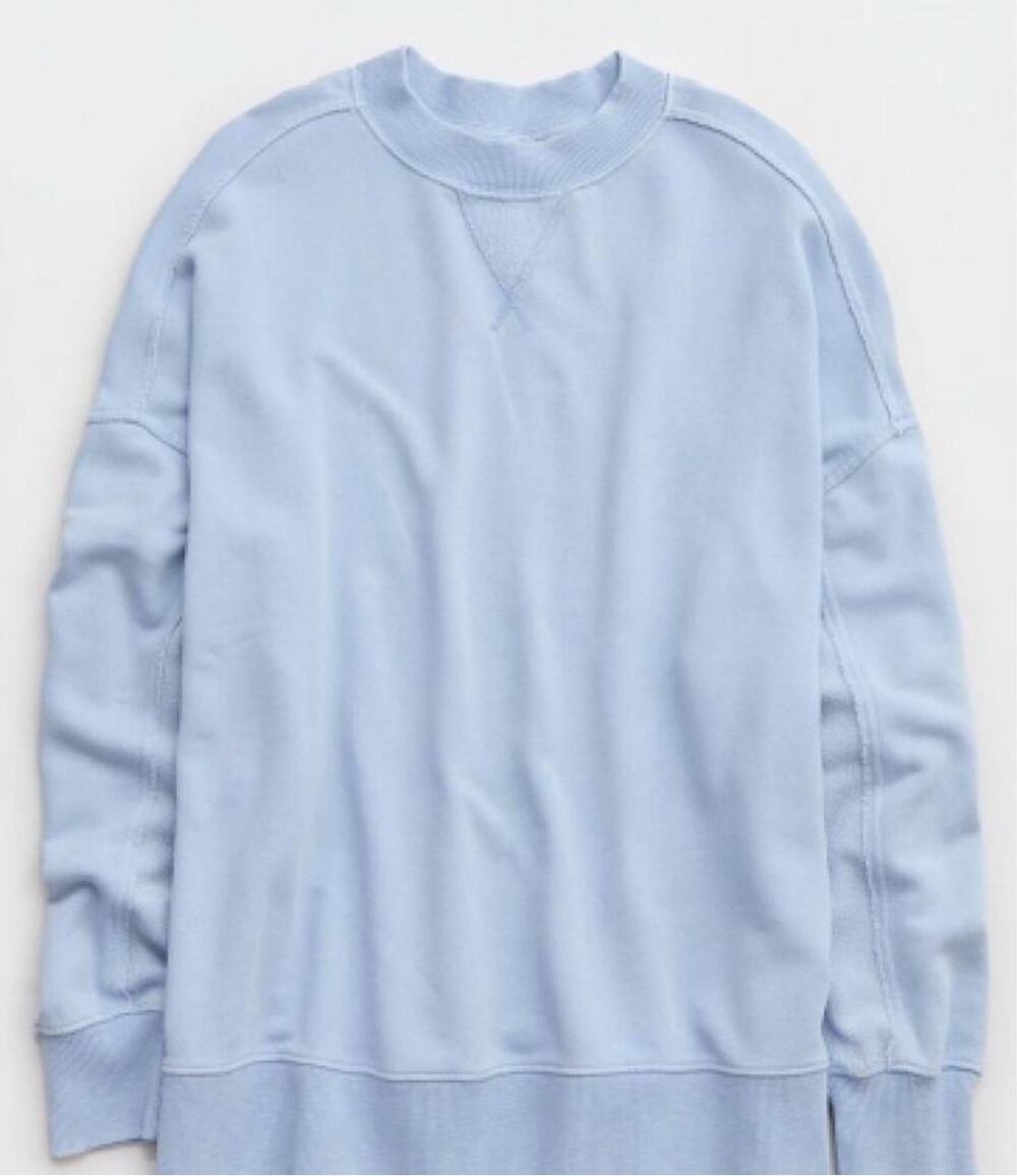 Aerie Oversized Crew Neck Sweatshirt in Cloud Wash
